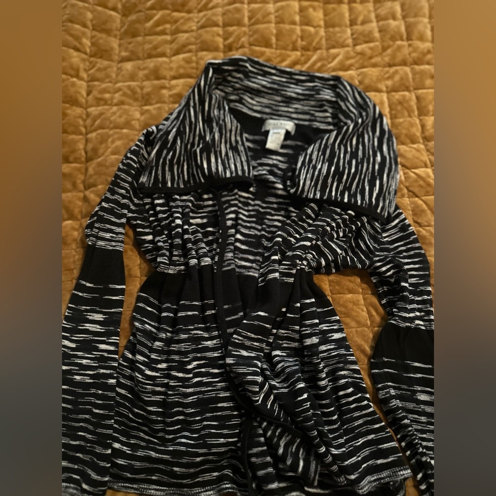 Nine West Black and White Zebra Cardigan